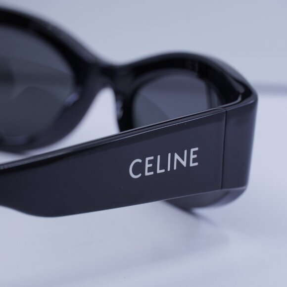 Celine CL40288I 01A MONOCHROMS Cat Eye Sunglasses–Shiny Black\Grey - Picture 9 of 10